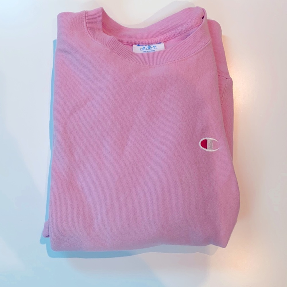 pink CHAMPION reverse weave sweatshirt size small